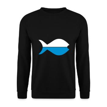 Two halves of fish - Unisex Sweatshirt - black - Front - Alina (178cm) & Michal (187cm)
