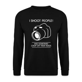 I shoot people - Fotograf - Fotografie -Photo-DSLR - Unisex Pullover - Schwarz - Vorne - Alina (178cm) & Michal (187cm)