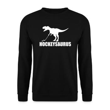 Hockeysaurus - hockey - Unisex Sweatshirt - black - Front - Alina (178cm) & Michal (187cm)