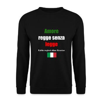 italian saying, italian proverb - Unisex Sweatshirt - black - Front - Alina (178cm) & Michal (187cm)