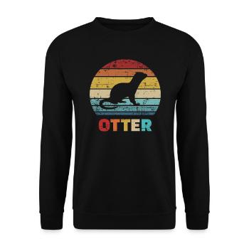 Otter - Unisex Pullover - Schwarz - Vorne - Alina (178cm) & Michal (187cm)