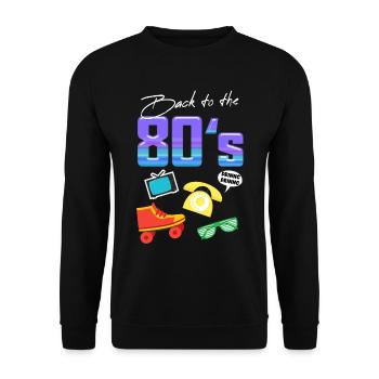 Années 80 Meilleurs Moments Cadeau Femme et Homme - Sweat-shirt Unisexe - noir - Devant - Alina (178cm) & Michal (187cm)