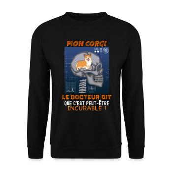 Humour Chien corgi radiographie Chiens De Race - Sweat-shirt Unisexe - noir - Devant - Alina (178cm) & Michal (187cm)