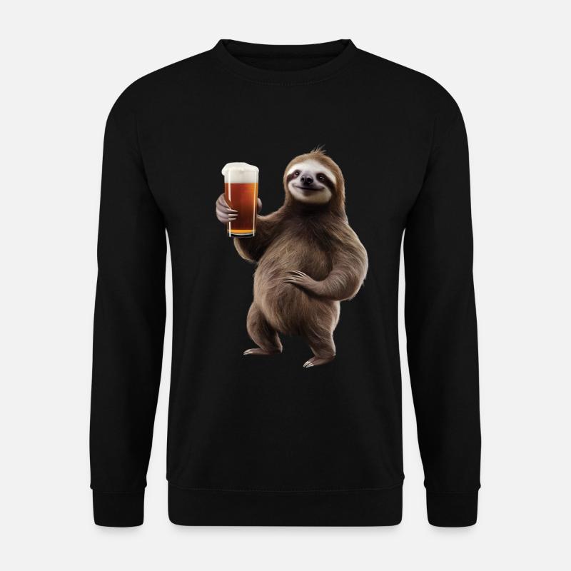 Faultier Bier - Unisex Pullover - Schwarz