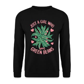 Grüne Bohnen - Unisex Pullover - Schwarz - Vorne - Alina (178cm) & Michal (187cm)