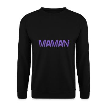 FÊTE DES MÈRES. BONNE FÊTE MAMAN. MAMAN. JE T'AIME - Sweat-shirt Unisexe - noir - Devant - Alina (178cm) & Michal (187cm)
