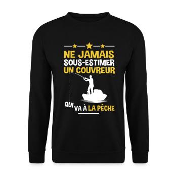 Couvreur cadeau drôle pêcheur - Sweat-shirt Unisexe - noir - Devant - Alina (178cm) & Michal (187cm)