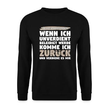 Cooler Spruch für Selbstbewusste & Starke Menschen - Unisex Pullover - Schwarz - Vorne - Alina (178cm) & Michal (187cm)