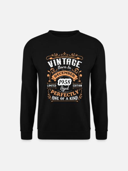 Geburtstagsgeschenk, Jahrgang geboren im Dezember 1958 - Unisex Pullover - Schwarz