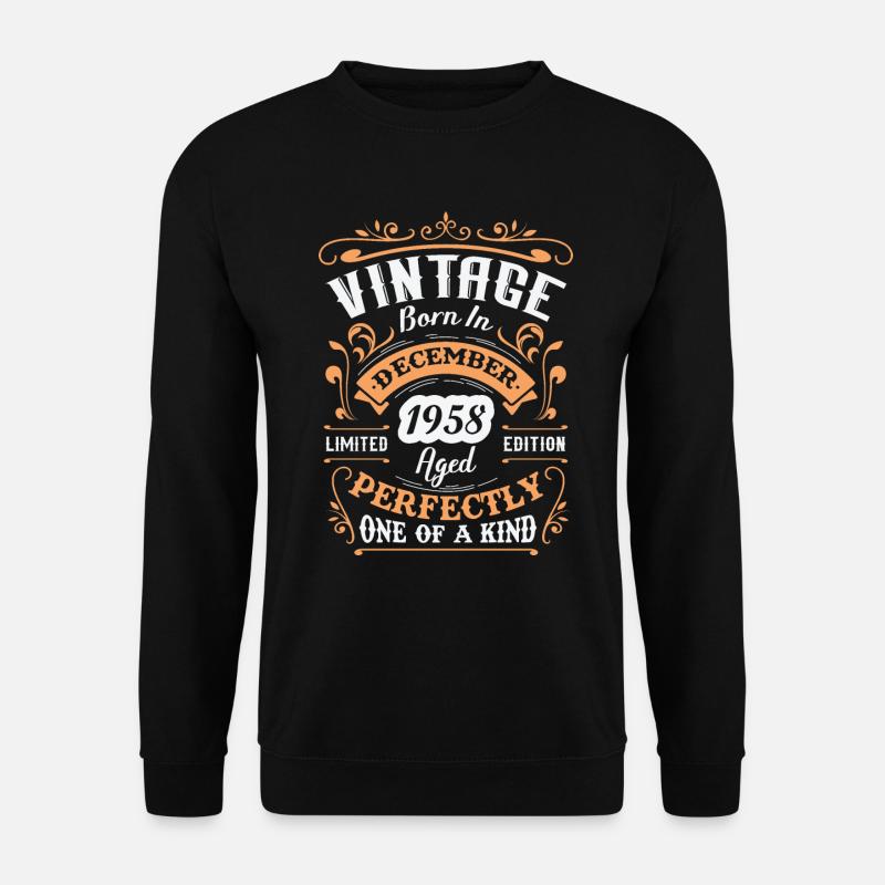 Geburtstagsgeschenk, Jahrgang geboren im Dezember 1958 - Unisex Pullover - Schwarz