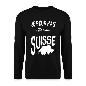 Je peux pas je suis Suisse - Sweat-shirt Unisexe - noir - Devant - Alina (178cm) & Michal (187cm)
