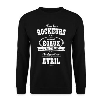 Rockeurs égaux meilleurs naissent en Avril - Sweat-shirt Unisexe - noir - Devant - Alina (178cm) & Michal (187cm)