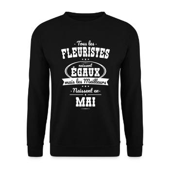 Fleuristes égaux meilleurs naissent en Mai - Sweat-shirt Unisexe - noir - Devant - Alina (178cm) & Michal (187cm)