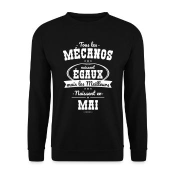 Mécanos égaux meilleurs naissent en Mai - Sweat-shirt Unisexe - noir - Devant - Alina (178cm) & Michal (187cm)