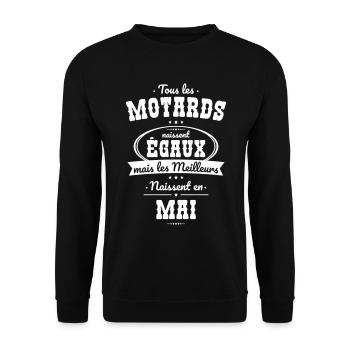 Motards égaux meilleurs naissent en Mai - Sweat-shirt Unisexe - noir - Devant - Alina (178cm) & Michal (187cm)