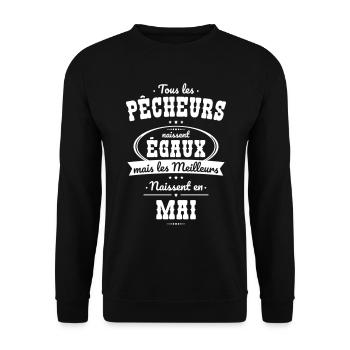 Pêcheurs égaux meilleurs naissent en Mai - Sweat-shirt Unisexe - noir - Devant - Alina (178cm) & Michal (187cm)