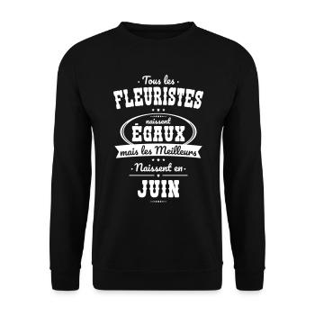 Fleuristes égaux meilleurs naissent en Juin - Sweat-shirt Unisexe - noir - Devant - Alina (178cm) & Michal (187cm)