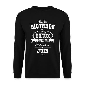 Motards égaux meilleurs naissent en Juin - Sweat-shirt Unisexe - noir - Devant - Alina (178cm) & Michal (187cm)