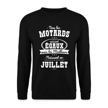 Motards égaux meilleurs naissent en Juillet - Sweat-shirt Unisexe - noir - Devant - Alina (178cm) & Michal (187cm)