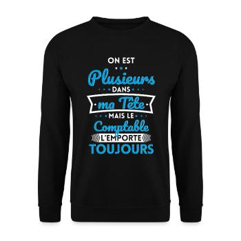 Plusieurs dans tête Comptable l'emporte toujours - Sweat-shirt Unisexe - noir - Devant - Alina (178cm) & Michal (187cm)