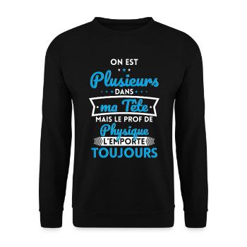 Plusieurs dans tête le Prof de Physique l'emporte - Sweat-shirt Unisexe - noir - Devant - Alina (178cm) & Michal (187cm)