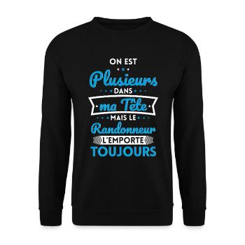 Plusieurs dans tête le Randonneur l'emporte - Sweat-shirt Unisexe - noir - Devant - Alina (178cm) & Michal (187cm)