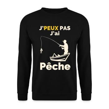 J'Peux pas j'ai pêche - Sweat-shirt Unisexe - noir - Devant - Alina (178cm) & Michal (187cm)