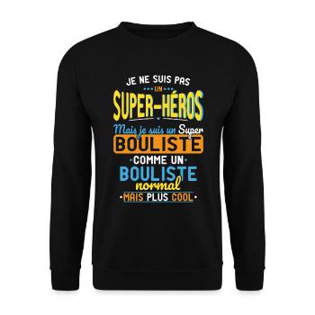 Not a Superhero but a Super Boulist - Unisex Sweatshirt - black - Front - Alina (178cm) & Michal (187cm)