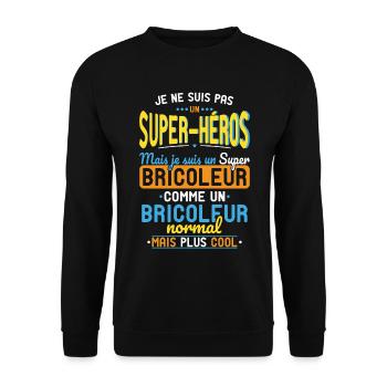 Not a Superhero but a Super Handyman - Unisex Sweatshirt - black - Front - Alina (178cm) & Michal (187cm)