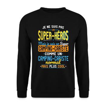 Not a Superhero but a Super Motorhome Owner - Unisex Sweatshirt - black - Front - Alina (178cm) & Michal (187cm)