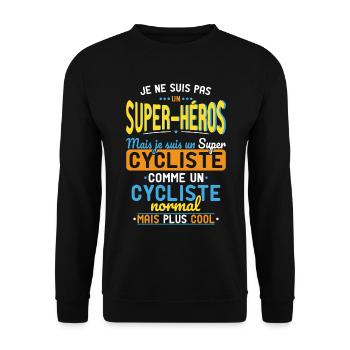 Not a Superhero but a Super Cyclist - Unisex Sweatshirt - black - Front - Alina (178cm) & Michal (187cm)