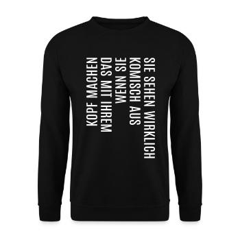 lustige coole witzige Sprüche Spruch lustig witzig - Unisex Pullover - Schwarz - Vorne - Alina (178cm) & Michal (187cm)