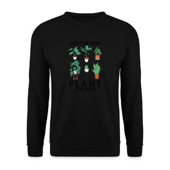 Just one more Plant i Promise - Plant Lover - Unisex Sweatshirt - black - Front - Alina (178cm) & Michal (187cm)