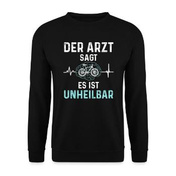 Der Arzt Sagt Es Ist Unheilbar Fahrrad - Fahrrad - Unisex Pullover - Schwarz - Vorne - Alina (178cm) & Michal (187cm)