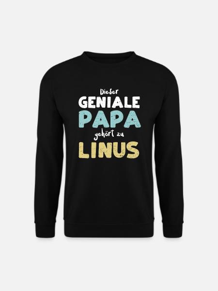 Dieser Geniale Papa Gehört Zu Linus - Unisex Pullover - Schwarz