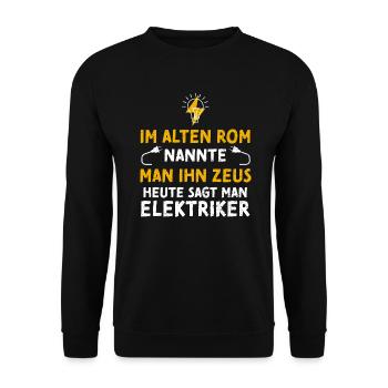 Im Alten Rom Nannte Man Ihn Zeus... - Unisex Pullover - Schwarz - Vorne - Alina (178cm) & Michal (187cm)