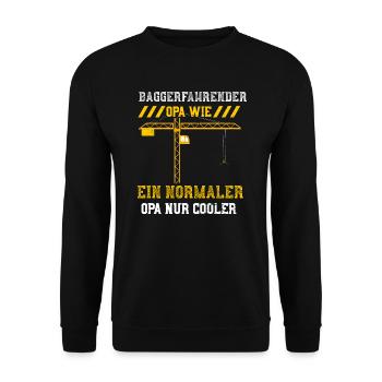 Baggerfahrender Opa Wie Ein Norm... - Unisex Pullover - Schwarz - Vorne - Alina (178cm) & Michal (187cm)