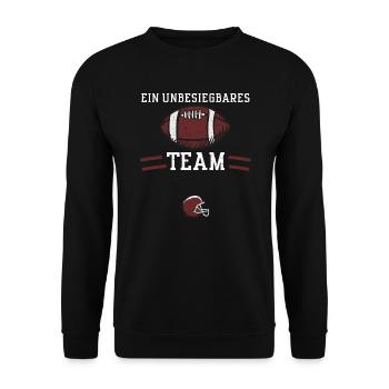 Ein unbesiegbares Team - Football - Unisex Pullover - Schwarz - Vorne - Alina (178cm) & Michal (187cm)