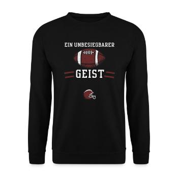 Ein unbesiegbarer Geist - Football - Unisex Pullover - Schwarz - Vorne - Alina (178cm) & Michal (187cm)