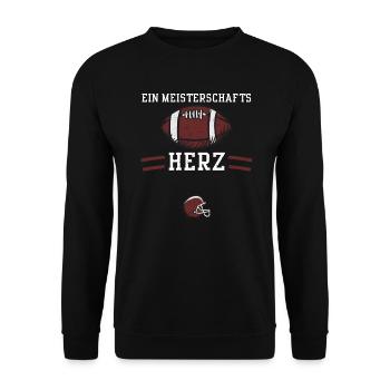 Ein Meisterschafts Herz - Football - Unisex Pullover - Schwarz - Vorne - Alina (178cm) & Michal (187cm)