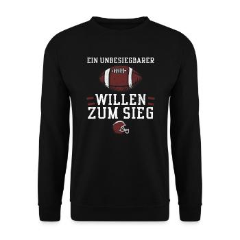 Ein unbesiegbarer Willen zum Sieg - Unisex Pullover - Schwarz - Vorne - Alina (178cm) & Michal (187cm)