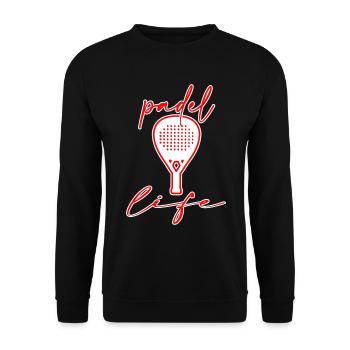 Padel Padel tennis Padel fashion PADEL-life - Unisex Sweatshirt - black - Front - Alina (178cm) & Michal (187cm)