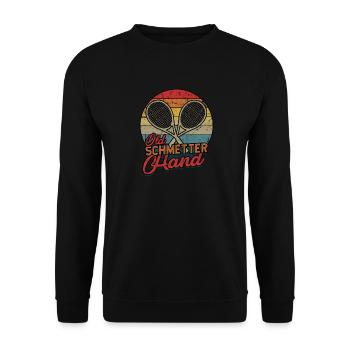 OLD SCHMETTER HAND - Vintage - Unisex Pullover - Schwarz - Vorne - Alina (178cm) & Michal (187cm)