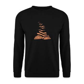library library teacher book gifts - Unisex Sweatshirt - black - Front - Alina (178cm) & Michal (187cm)