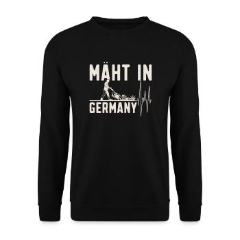 Mäht in Germany - Gartenarbeit - Unisex Pullover - Schwarz - Vorne - Alina (178cm) & Michal (187cm)
