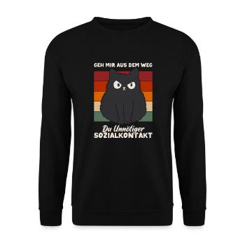 Geh Mir Aus Dem Weg Unnötiger Sozialkontakt - Unisex Pullover - Schwarz - Vorne - Alina (178cm) & Michal (187cm)