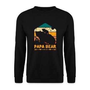 Papa Ours - famille - Sweat-shirt Unisexe - noir - Devant - Alina (178cm) & Michal (187cm)
