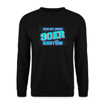 Das Ist Mein 90er Kostüm - 90er Jahre - Unisex Pullover - Schwarz - Vorne - Alina (178cm) & Michal (187cm)