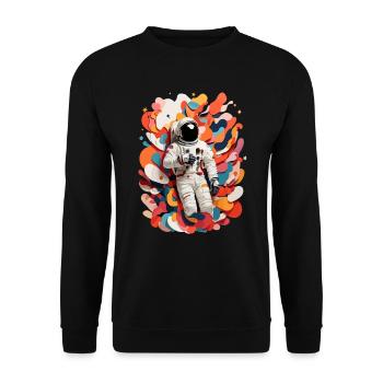 Colorful Astronaut Picture - Unisex Sweatshirt - black - Front - Alina (178cm) & Michal (187cm)