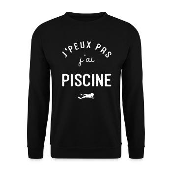 Natation Je peux pas j ai Piscine sport - Sweat-shirt Unisexe - noir - Devant - Alina (178cm) & Michal (187cm)
